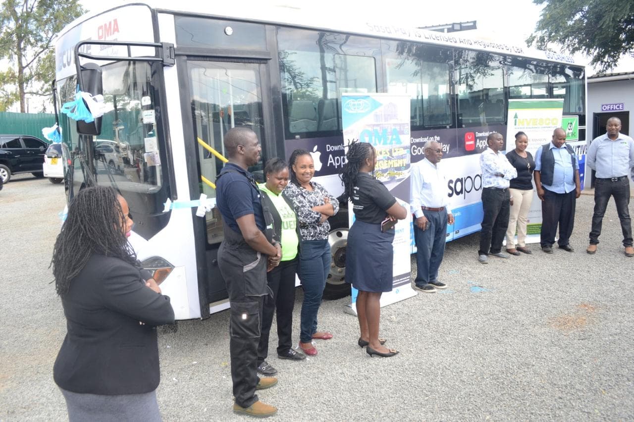 OMA electric bus at an event