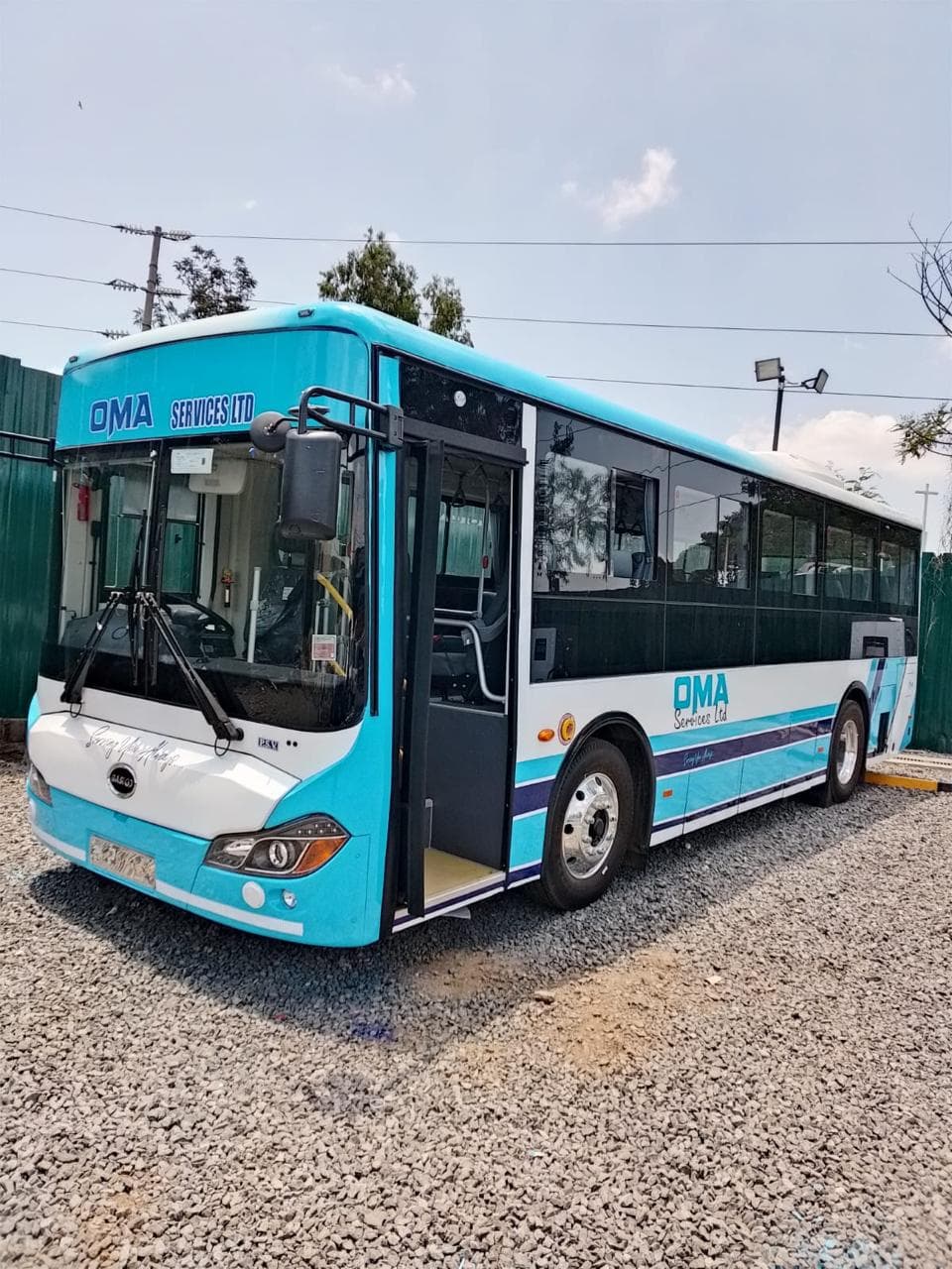 OMA electric bus at the depot